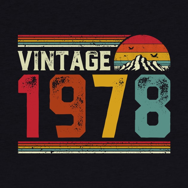 Vintage 1978 Birthday Gift Retro Style by Foatui